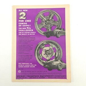VTG Mickey Thompson Challenger Promo Advertising Upcycled Decor 1965 Print Ad